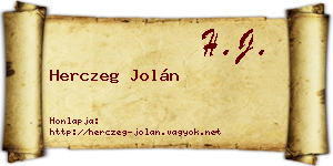 Herczeg Jolán névjegykártya
