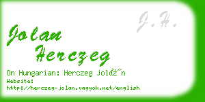 jolan herczeg business card